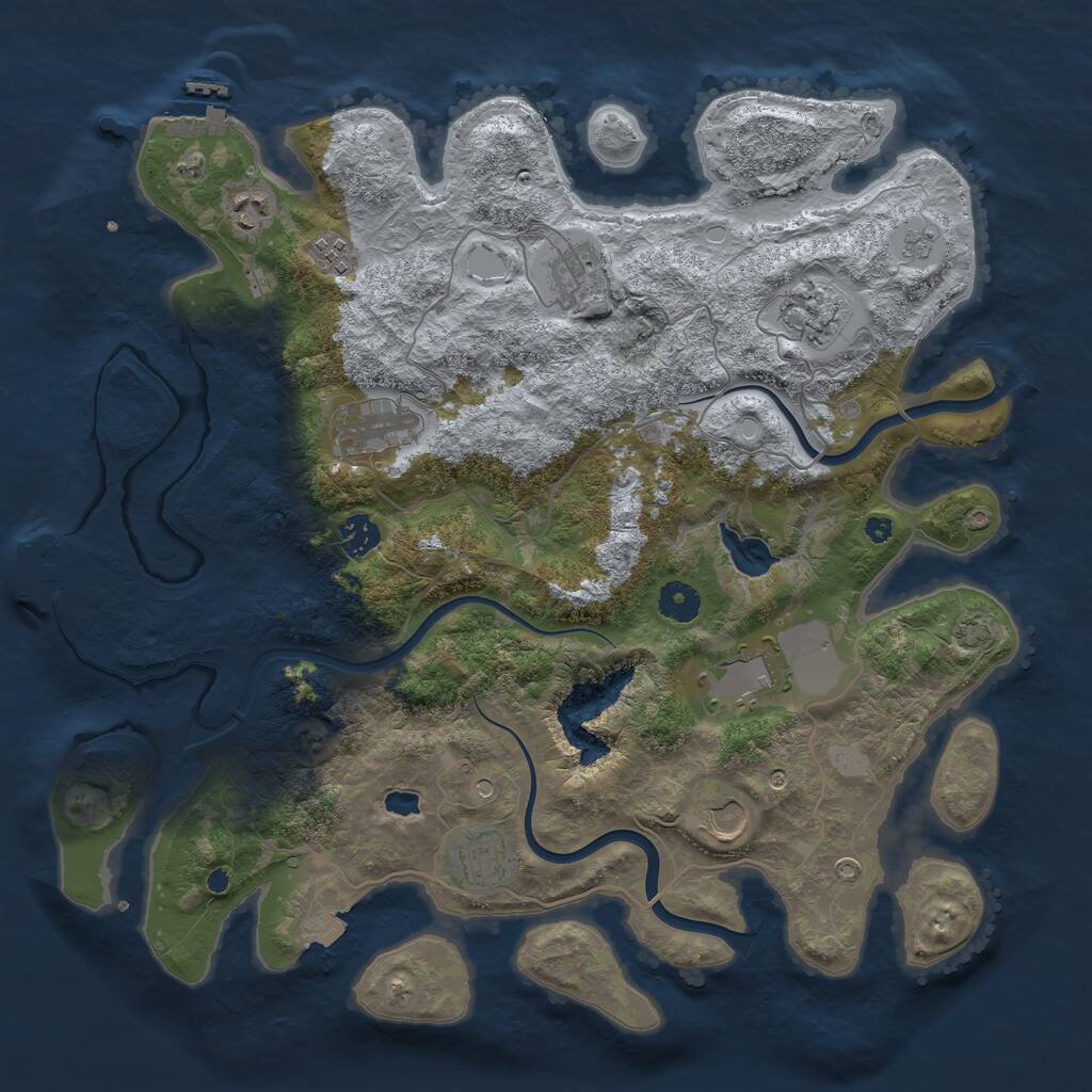 Rust Map: Procedural Map, Size: 4000, Seed: 1839214462, 15 Monuments