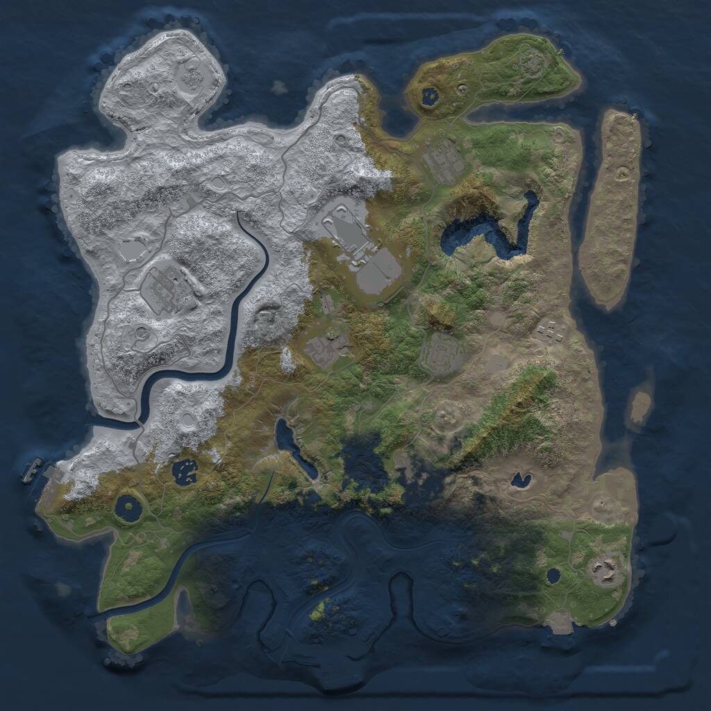 Rust Map: Procedural Map, Size: 4000, Seed: 59012, 15 Monuments