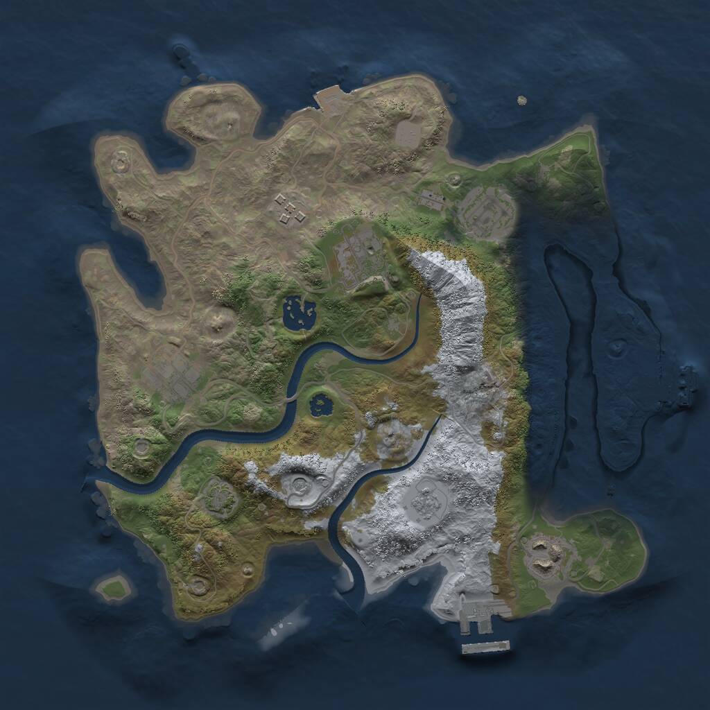 Rust Map: Procedural Map, Size: 3000, Seed: 18731506, 12 Monuments