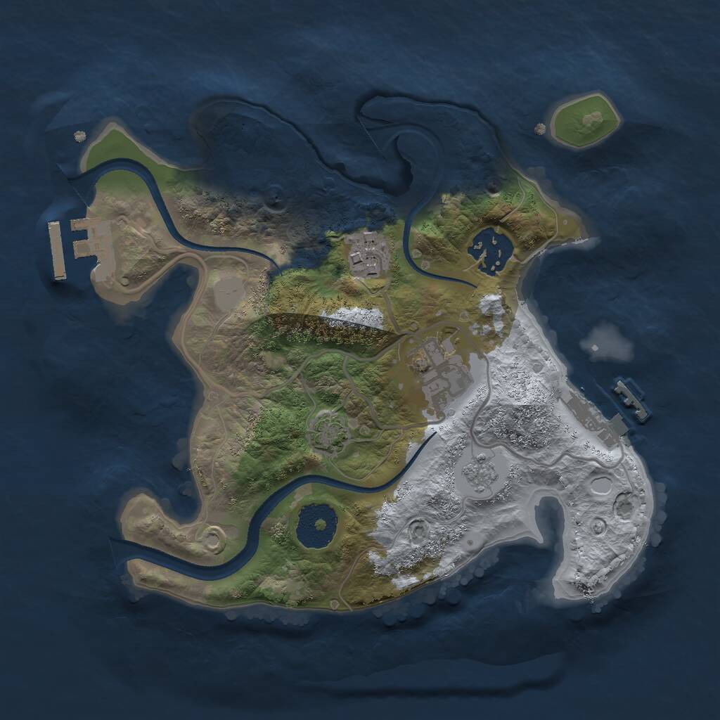 Rust Map: Procedural Map, Size: 2500, Seed: 1337420, 8 Monuments