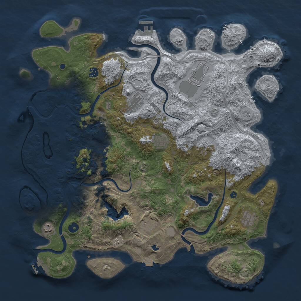 Rust Map: Procedural Map, Size: 4500, Seed: 503417594, 15 Monuments