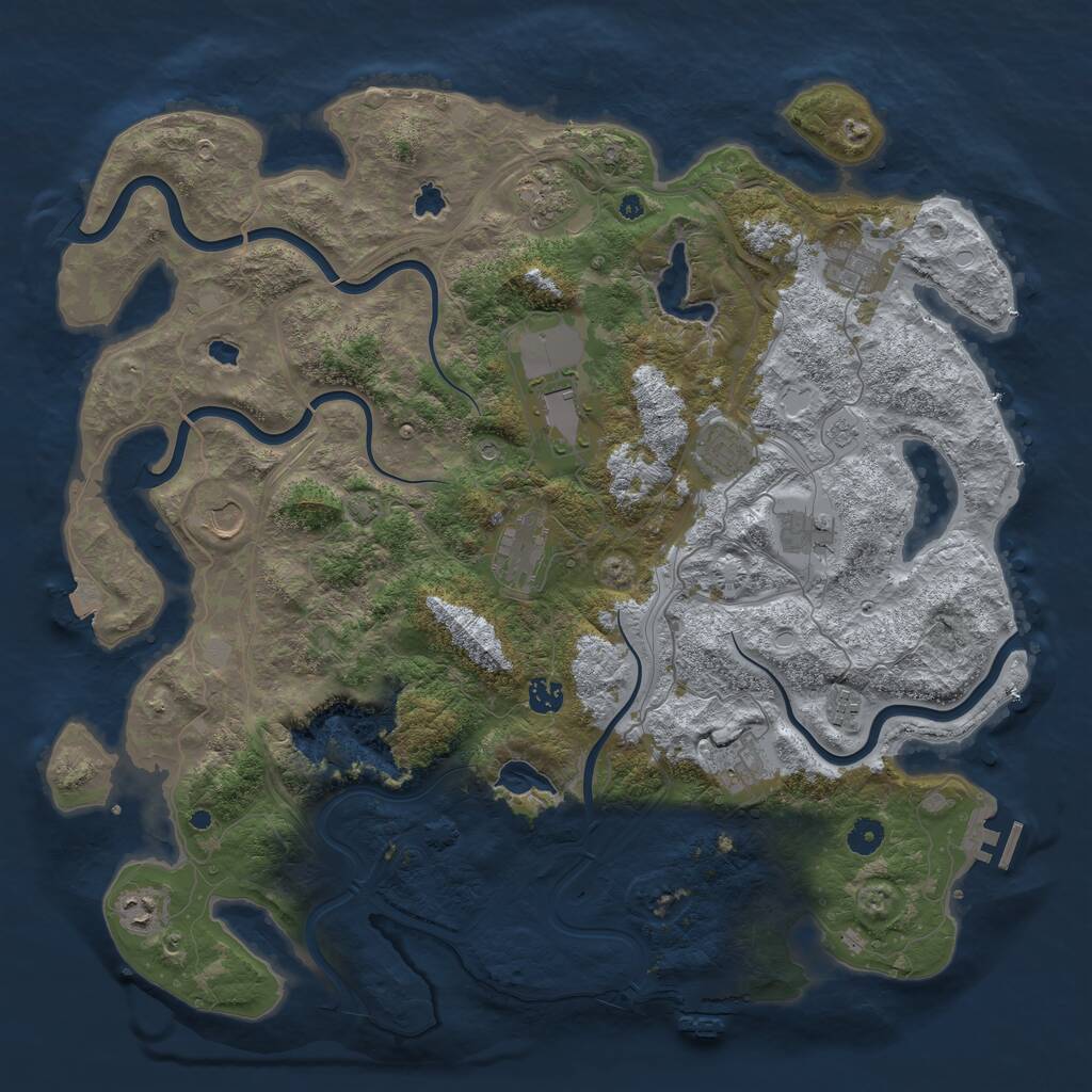 Rust Map: Procedural Map, Size: 4500, Seed: 1905717172, 17 Monuments