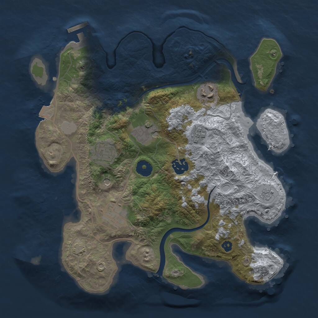 Rust Map: Procedural Map, Size: 3000, Seed: 39708415, 11 Monuments