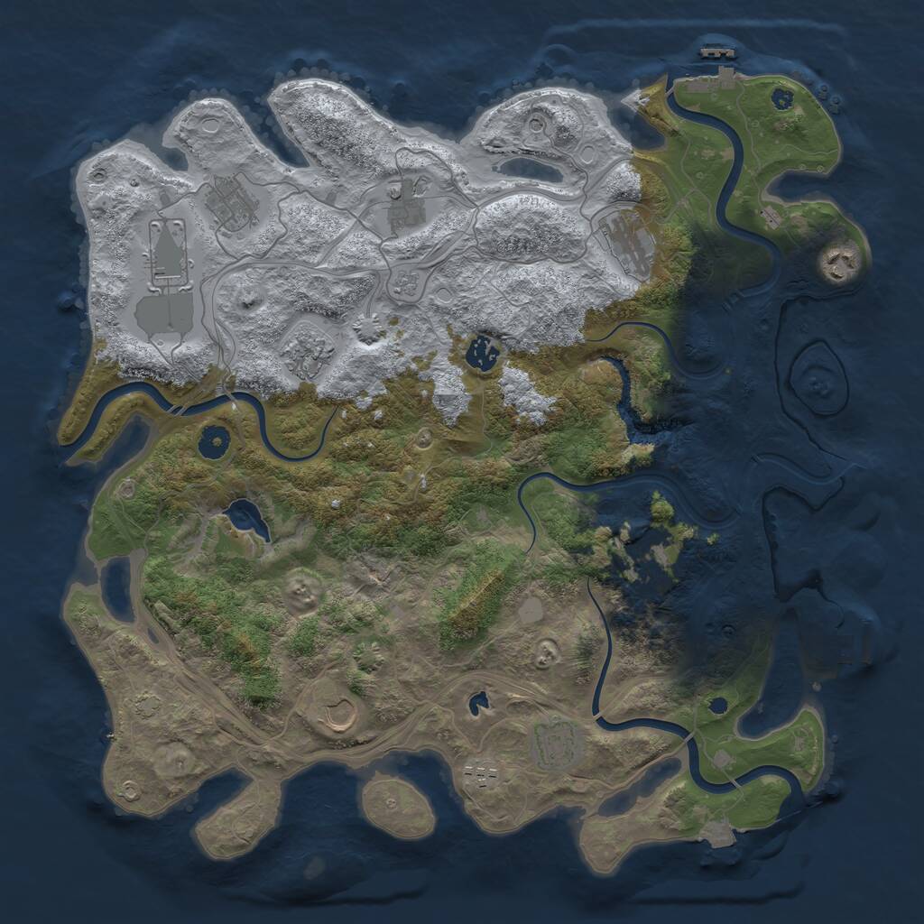 Rust Map: Procedural Map, Size: 4250, Seed: 1619593185, 17 Monuments