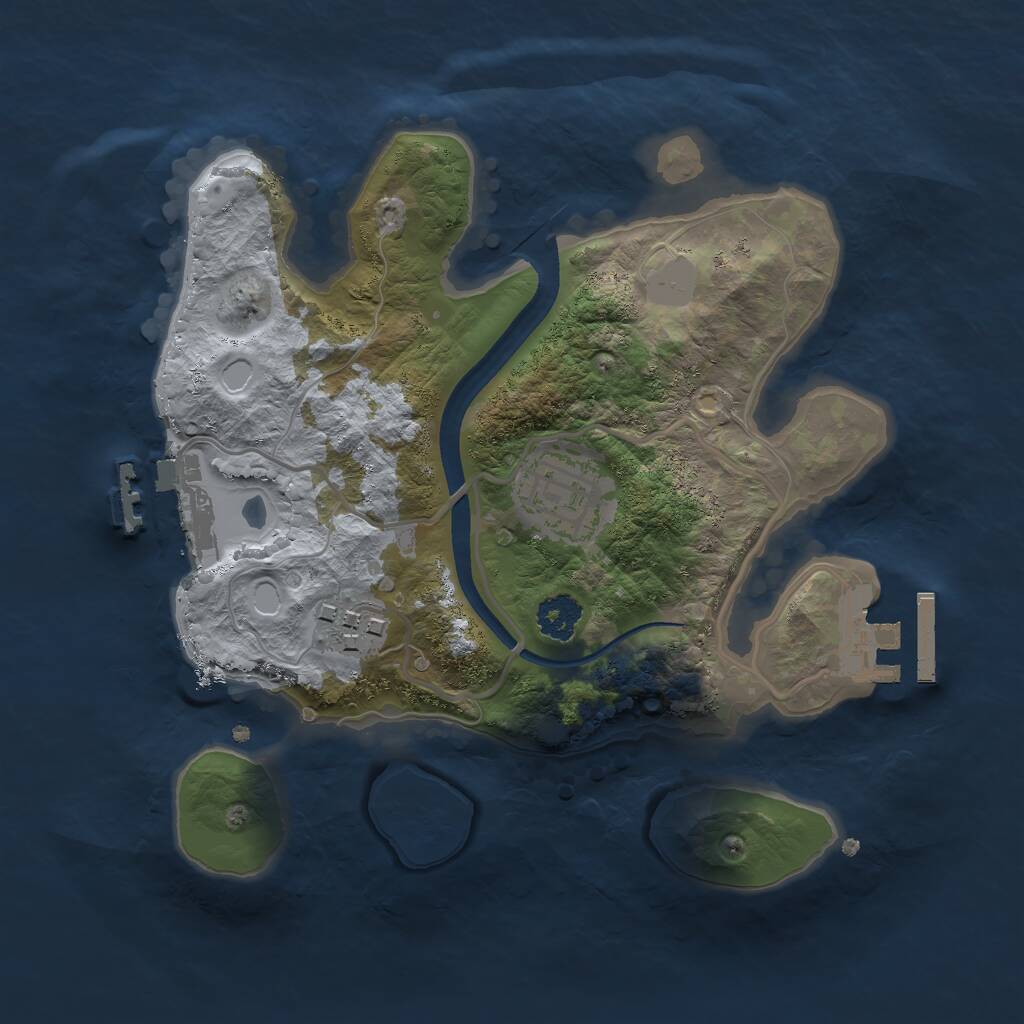 Rust Map: Procedural Map, Size: 2300, Seed: 85213514, 5 Monuments