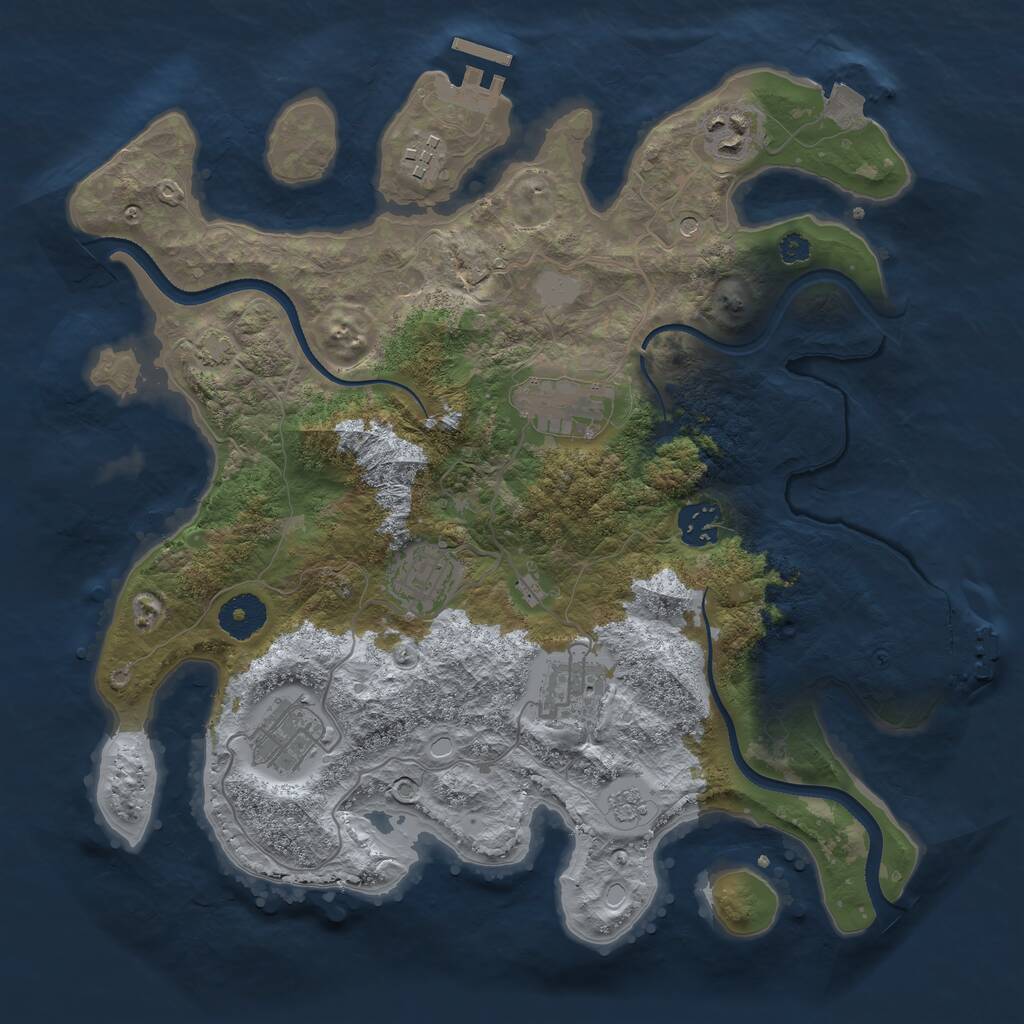 Rust Map: Procedural Map, Size: 3400, Seed: 230880, 13 Monuments