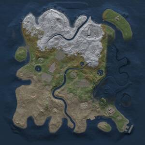Thumbnail Rust Map: Procedural Map, Size: 3500, Seed: 1920253178, 14 Monuments
