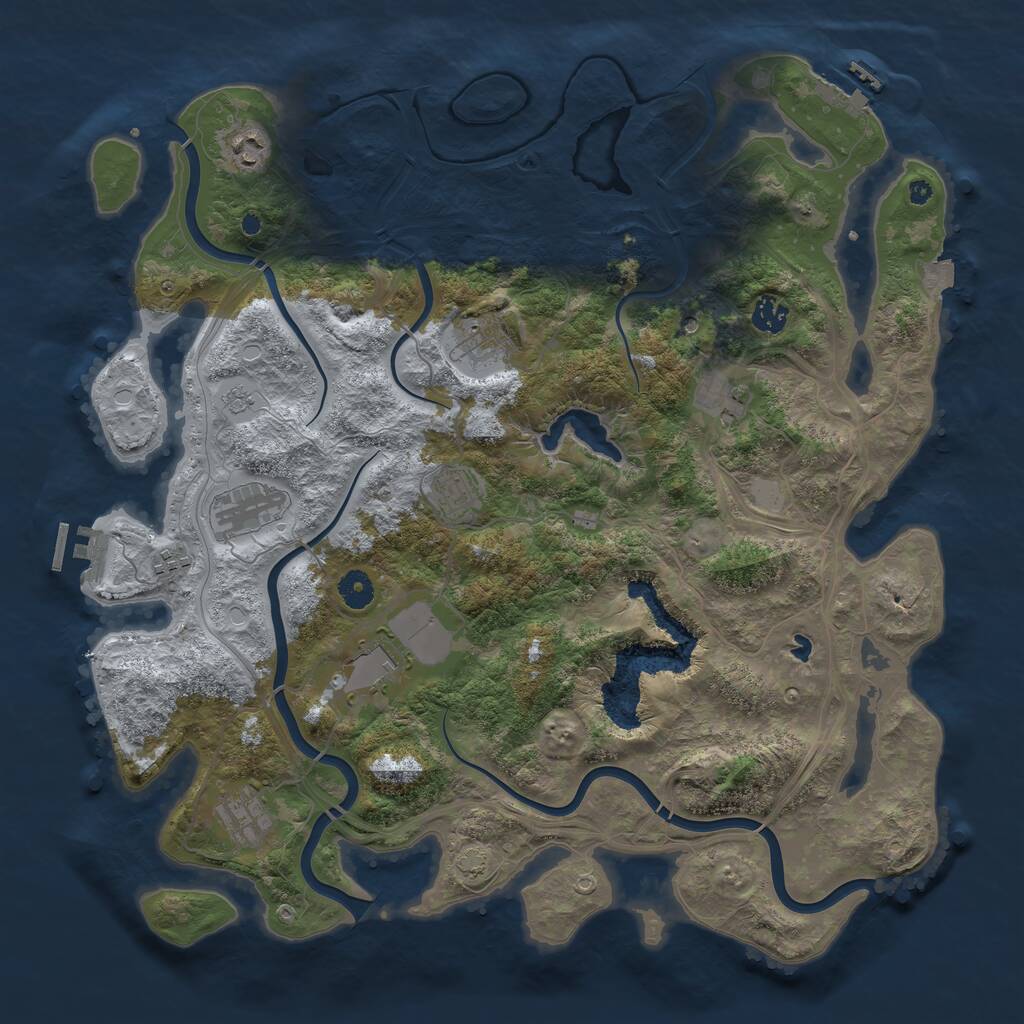 Rust Map: Procedural Map, Size: 4250, Seed: 1809250174, 15 Monuments