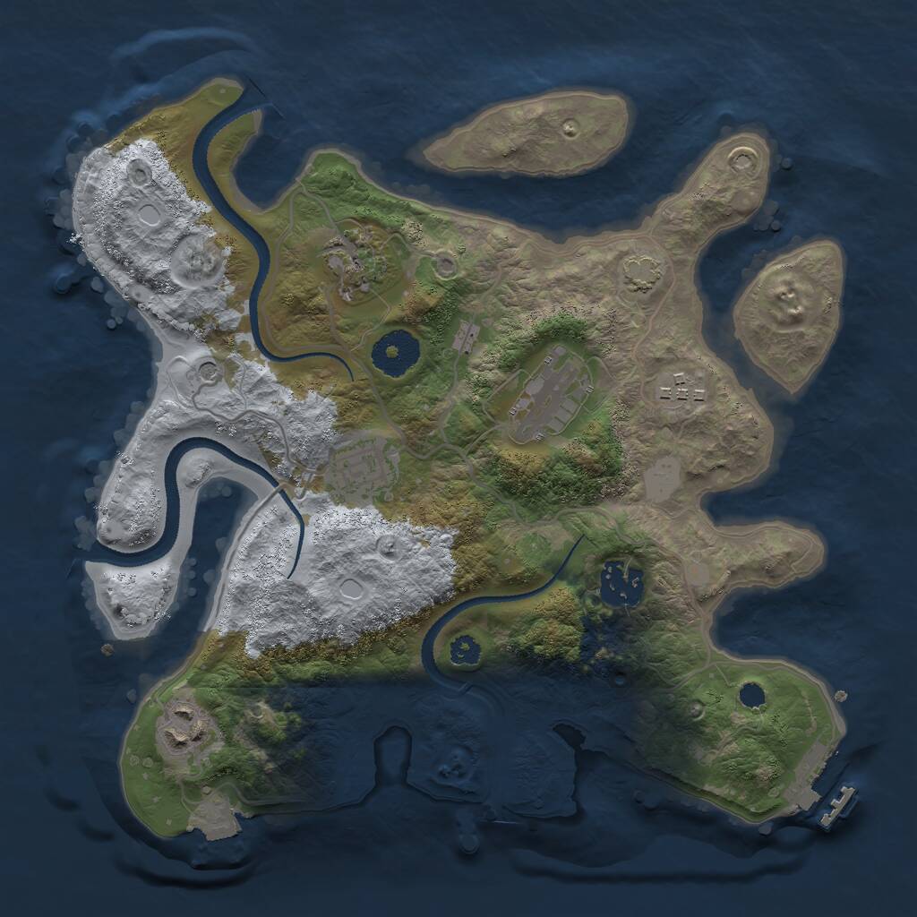 Rust Map: Procedural Map, Size: 3000, Seed: 415163659, 10 Monuments