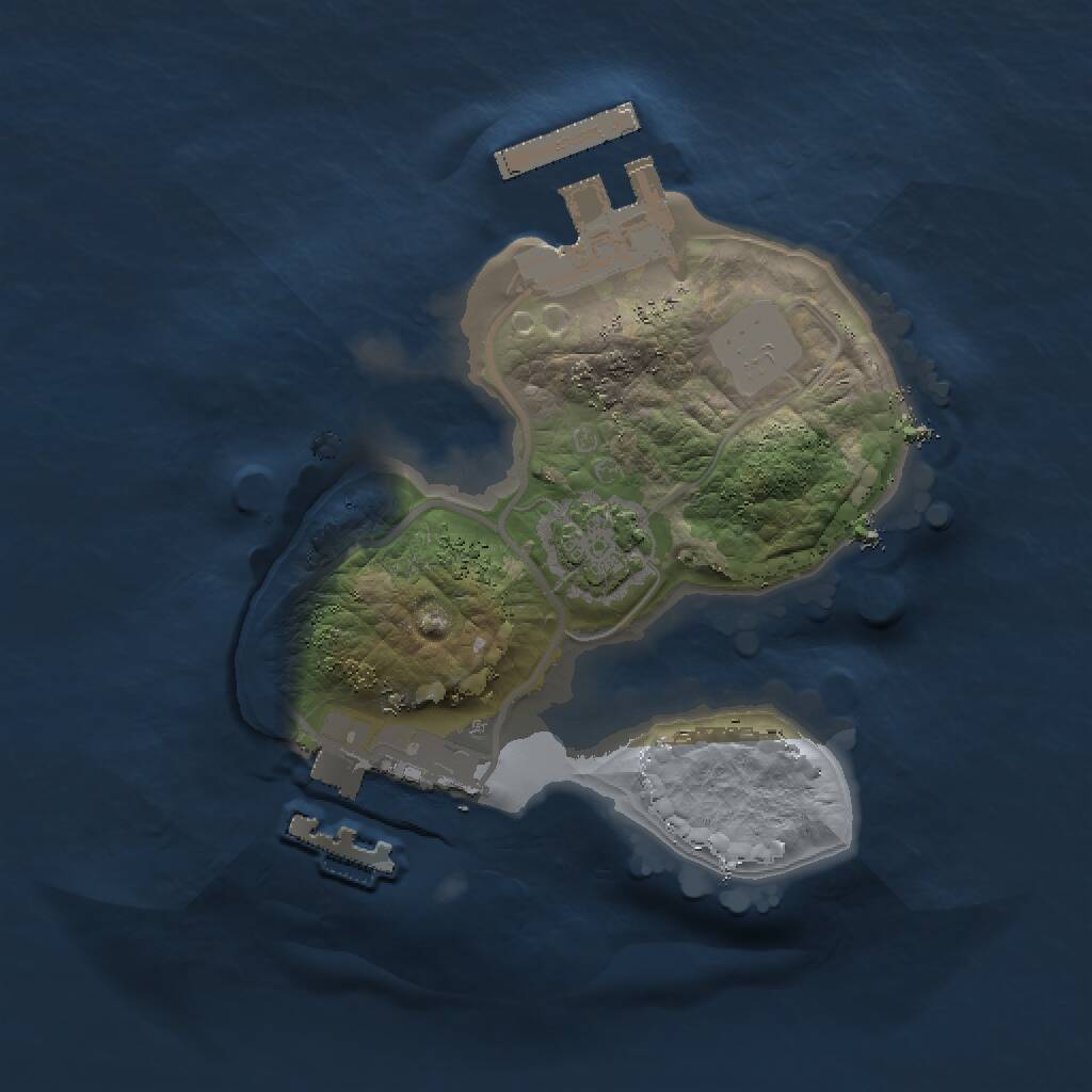 Rust Map: Procedural Map, Size: 1500, Seed: 485281381, 4 Monuments