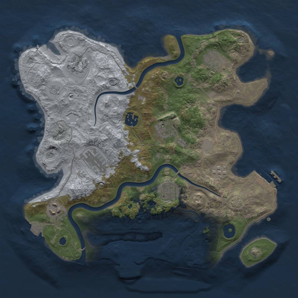 Rust Map: Procedural Map, Size: 3300, Seed: 951067315, 14 Monuments
