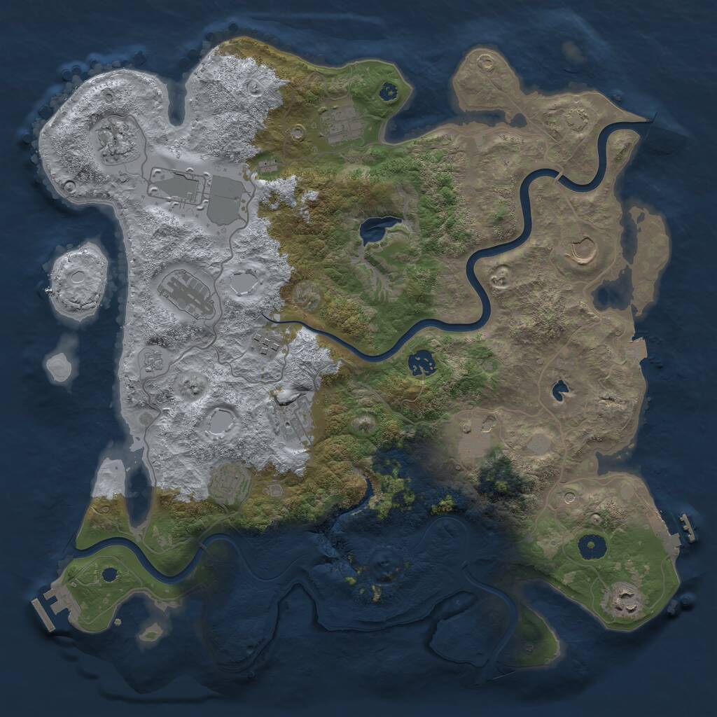 Rust Map: Procedural Map, Size: 4000, Seed: 1942877344, 17 Monuments