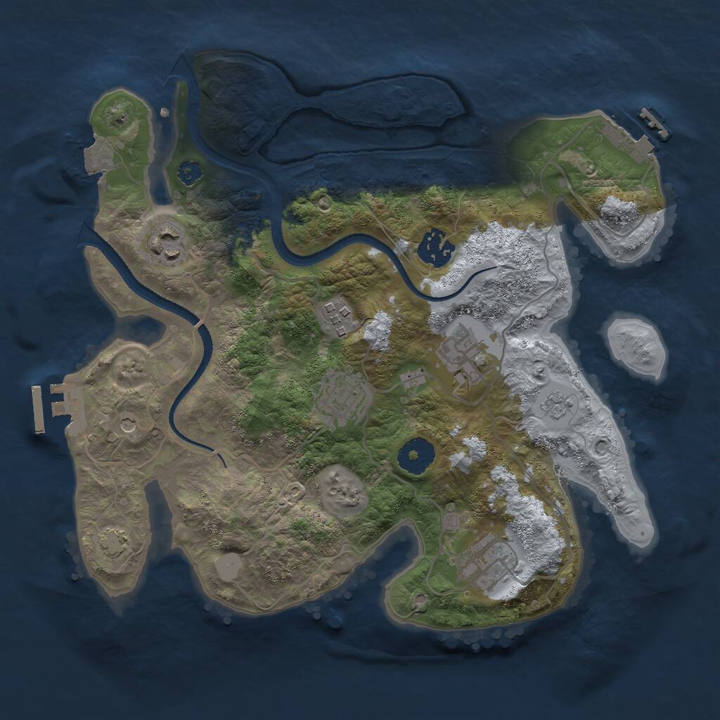 Rust Map: Procedural Map, Size: 3031, Seed: 2846430, 12 Monuments