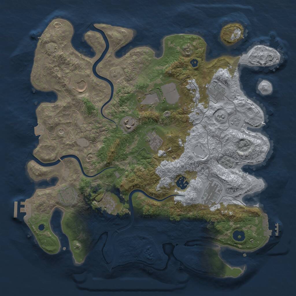 Rust Map: Procedural Map, Size: 3750, Seed: 6382749, 16 Monuments