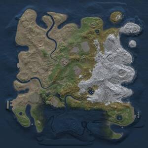 Thumbnail Rust Map: Procedural Map, Size: 3750, Seed: 6382749, 16 Monuments