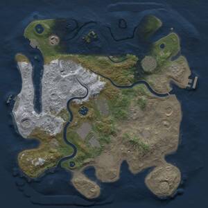 Thumbnail Rust Map: Procedural Map, Size: 3500, Seed: 1113106920, 16 Monuments