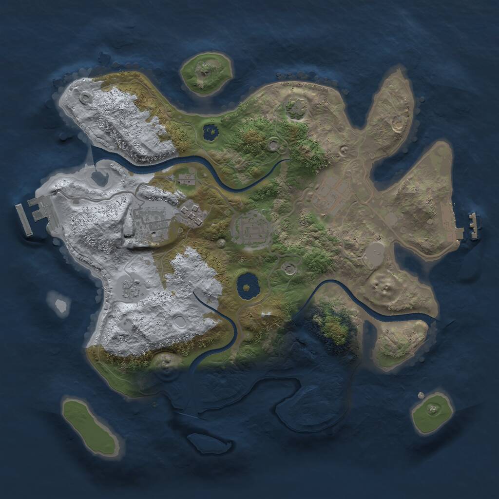 Rust Map: Procedural Map, Size: 3000, Seed: 482913, 10 Monuments