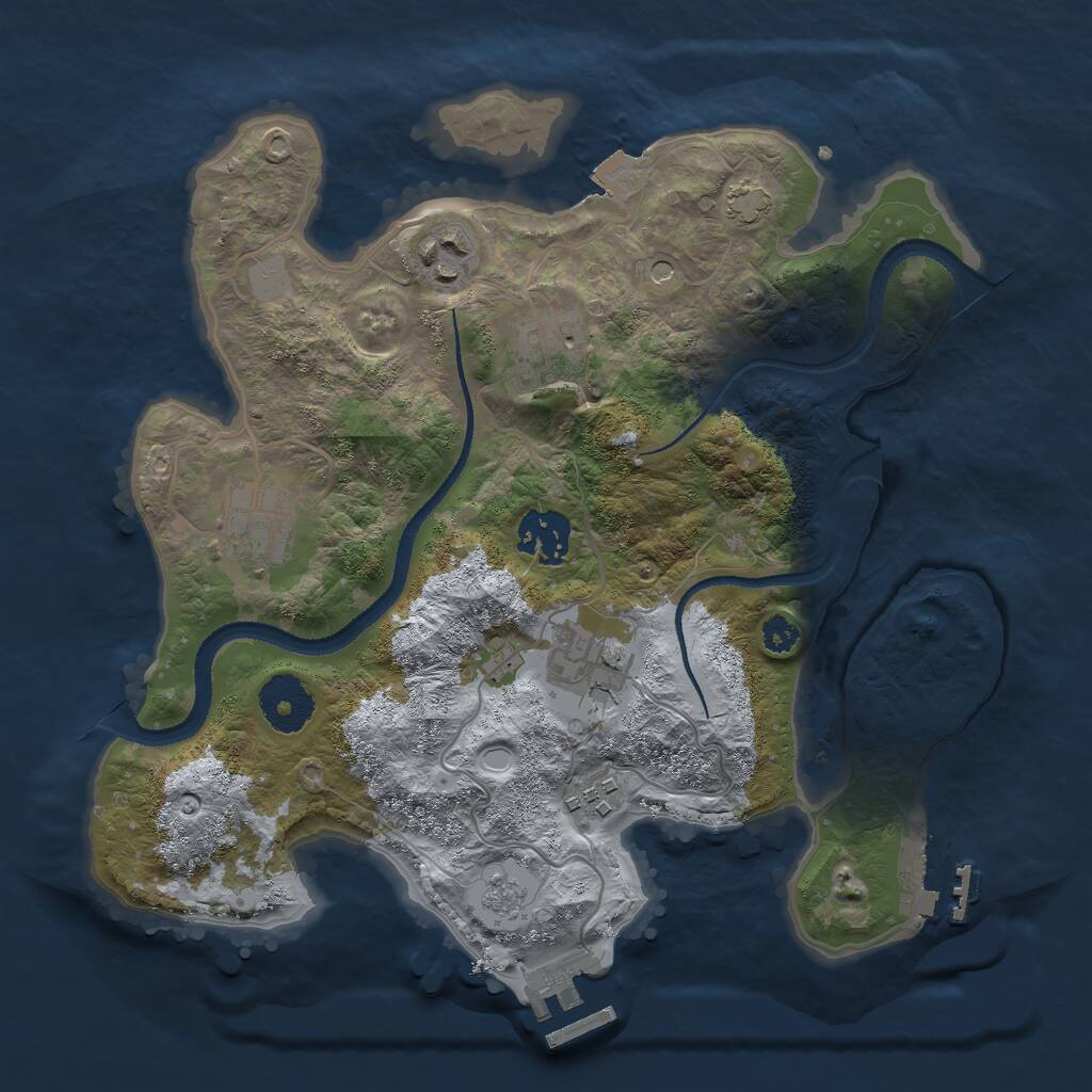 Rust Map: Procedural Map, Size: 3000, Seed: 1465928670, 12 Monuments