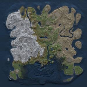 Thumbnail Rust Map: Procedural Map, Size: 4500, Seed: 132578853, 17 Monuments