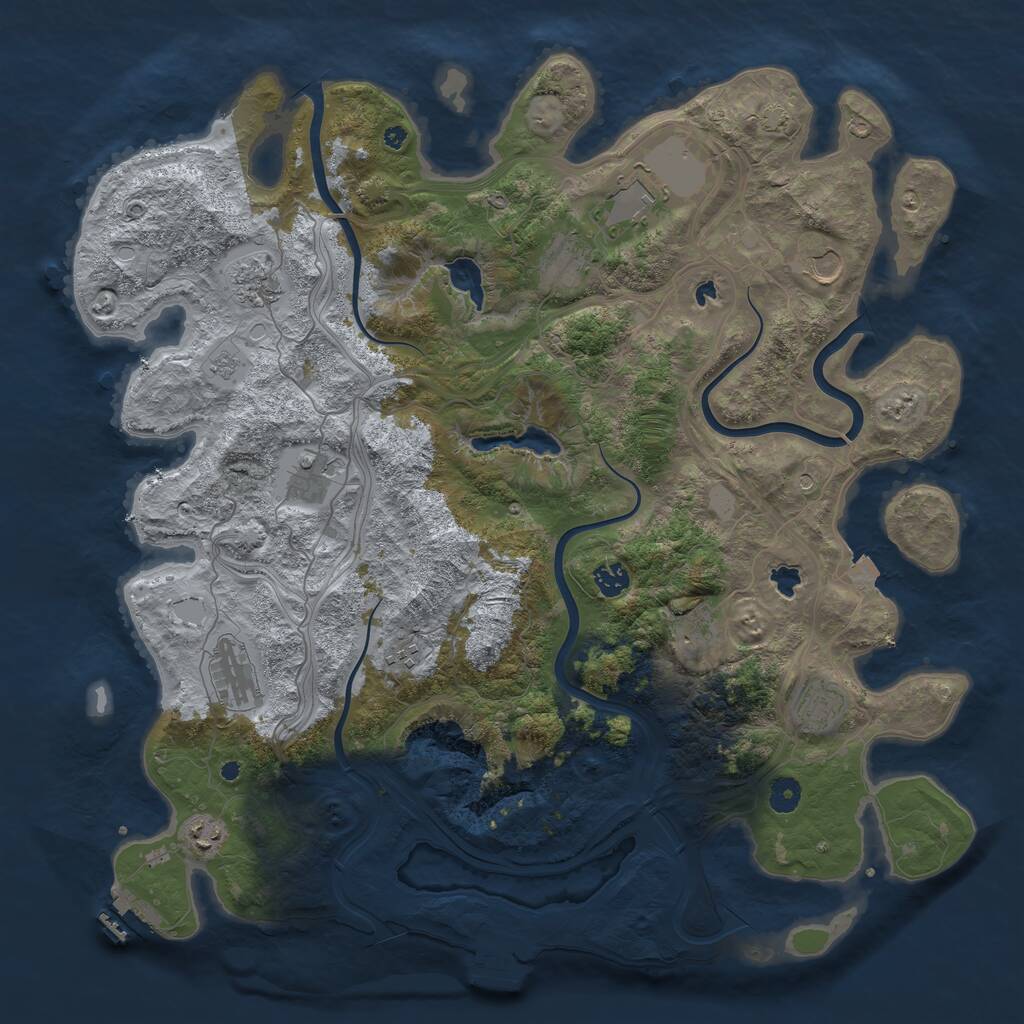 Rust Map: Procedural Map, Size: 4500, Seed: 132578853, 17 Monuments
