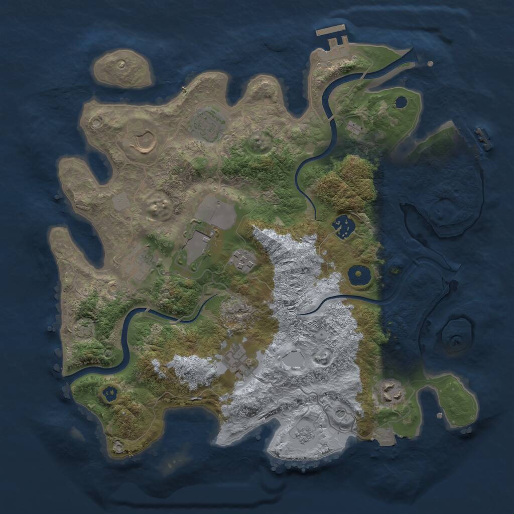 Rust Map: Procedural Map, Size: 3500, Seed: 18731506, 14 Monuments
