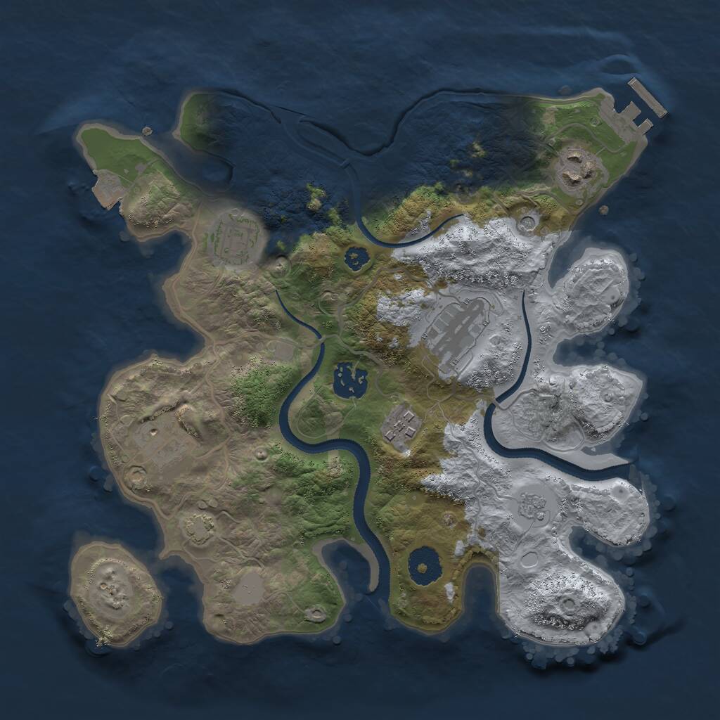 Rust Map: Procedural Map, Size: 3000, Seed: 678938, 11 Monuments