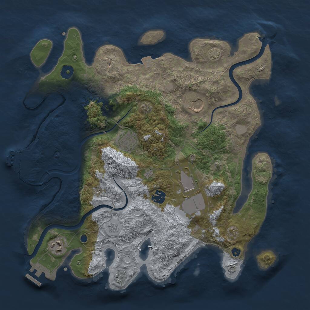 Rust Map: Procedural Map, Size: 3500, Seed: 96025266, 12 Monuments