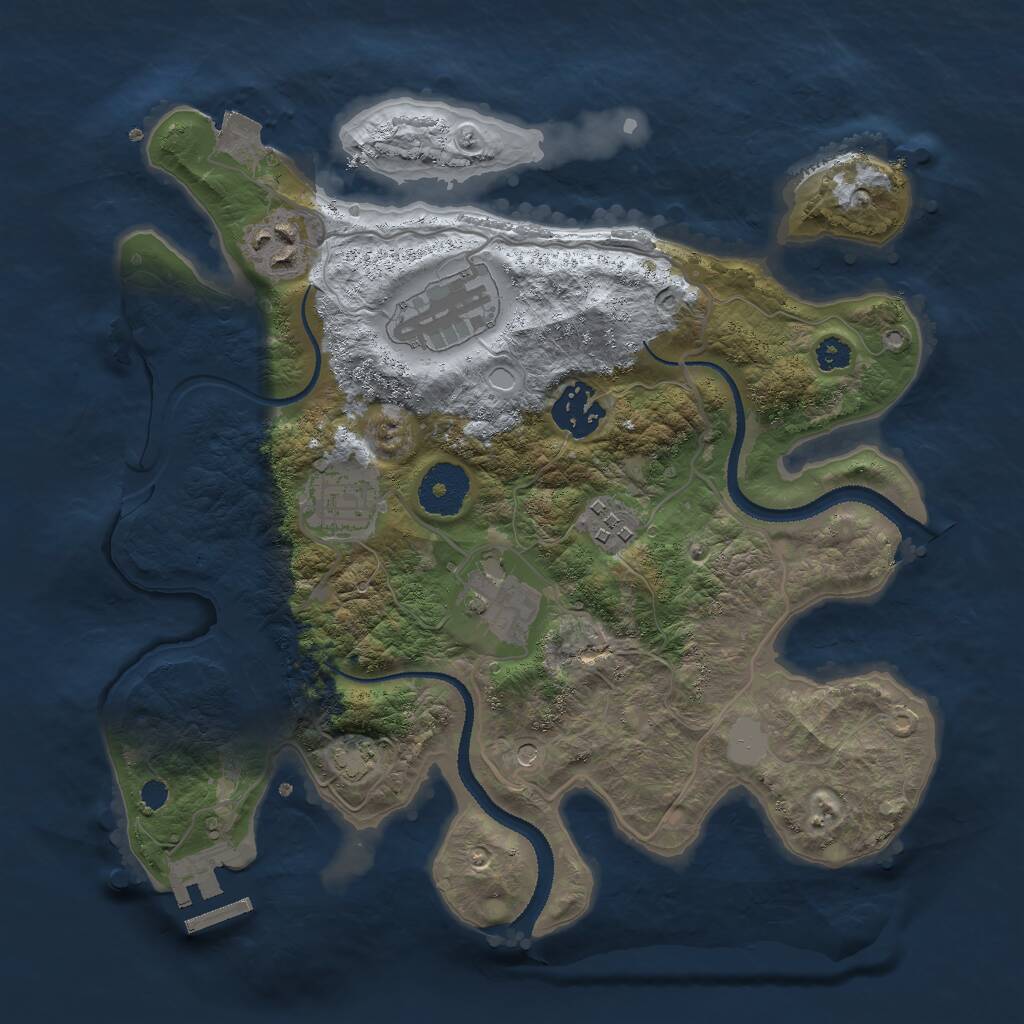 Rust Map: Procedural Map, Size: 3000, Seed: 6946742, 10 Monuments