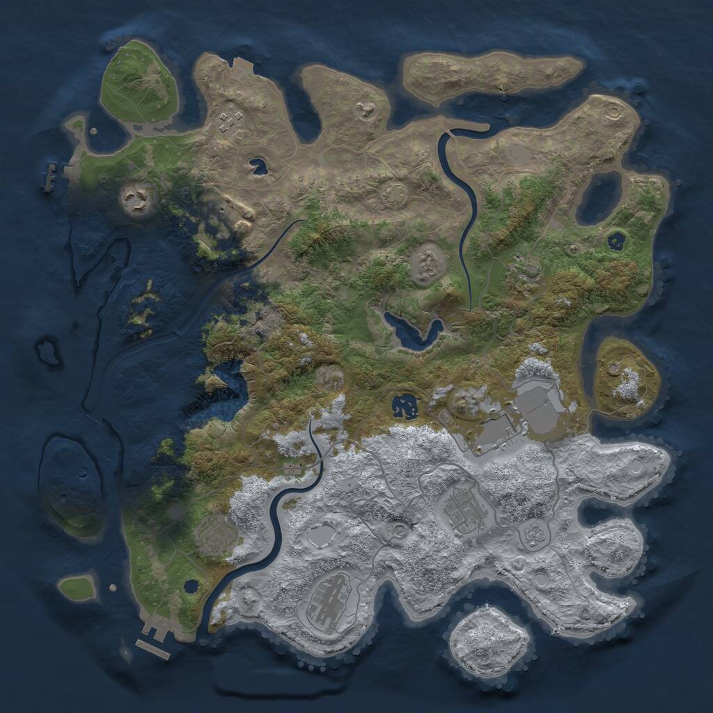 Rust Map: Procedural Map, Size: 4000, Seed: 989185170, 15 Monuments