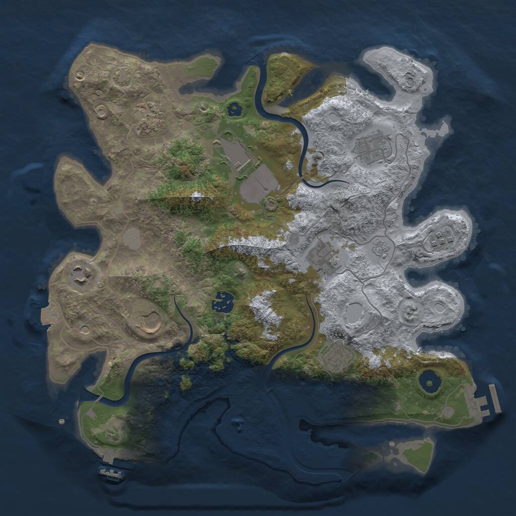 Rust Map: Procedural Map, Size: 3500, Seed: 1315191490, 15 Monuments