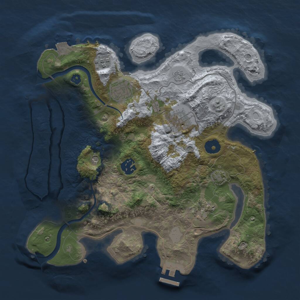 Rust Map: Procedural Map, Size: 3000, Seed: 1511206289, 10 Monuments