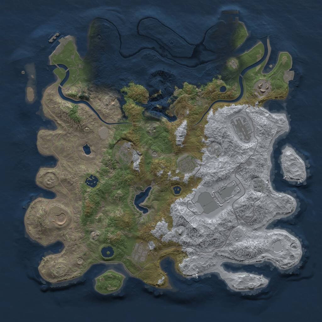 Rust Map: Procedural Map, Size: 4000, Seed: 2323233, 15 Monuments