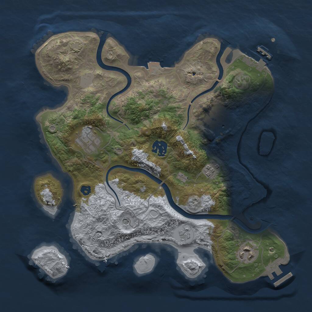 Rust Map: Procedural Map, Size: 3000, Seed: 5690312, 11 Monuments