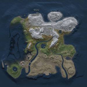 Thumbnail Rust Map: Procedural Map, Size: 2700, Seed: 1778587285, 9 Monuments