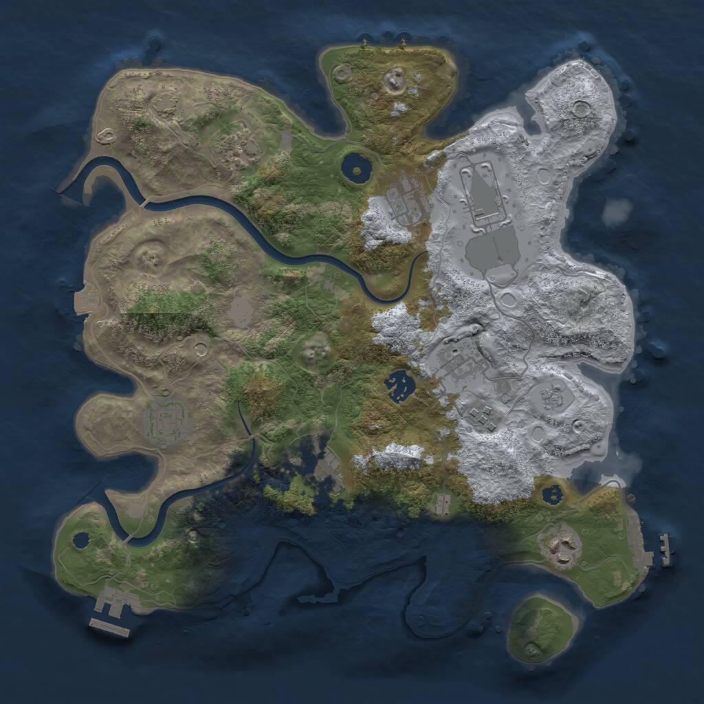 Rust Map: Procedural Map, Size: 3500, Seed: 1242682568, 15 Monuments
