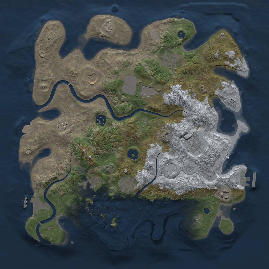 Rust Map: Procedural Map, Size: 3700, Seed: 91466588, 15 Monuments