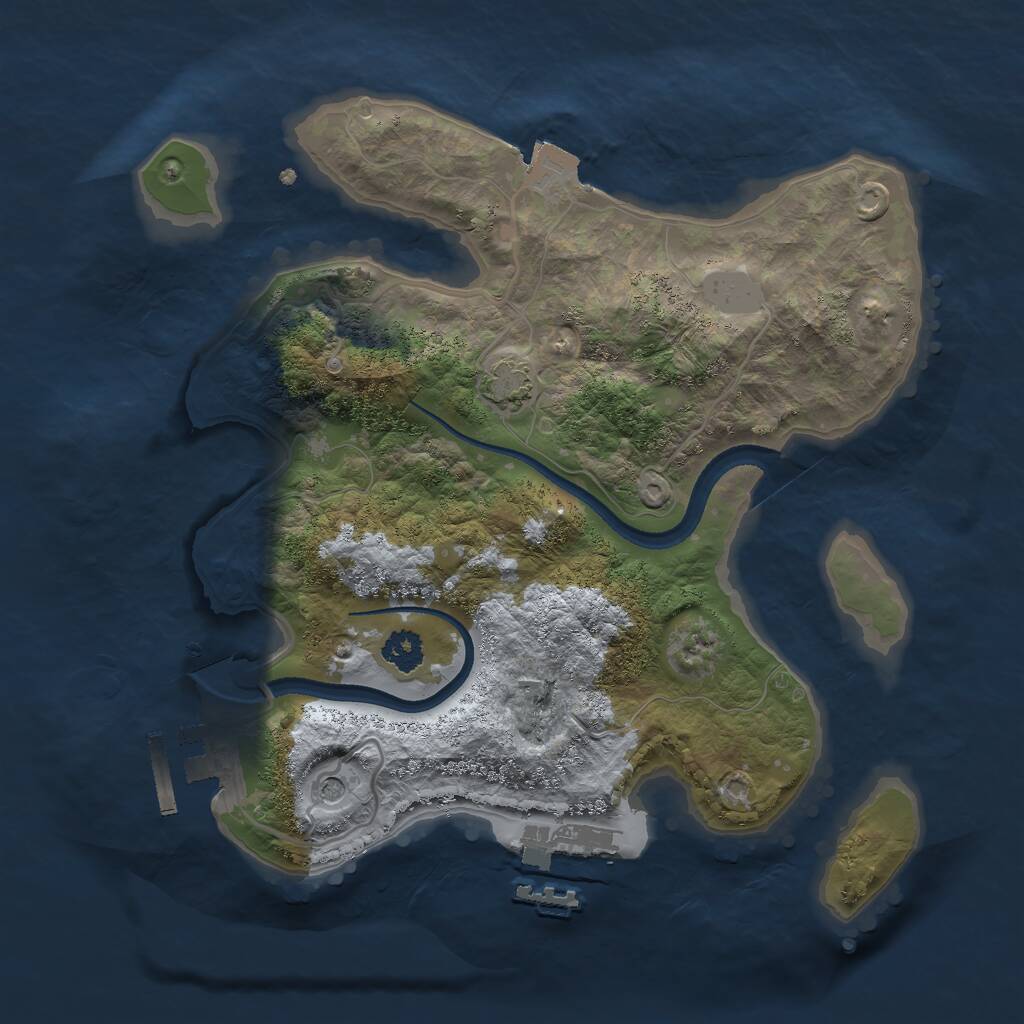 Rust Map: Procedural Map, Size: 2500, Seed: 917835132, 5 Monuments