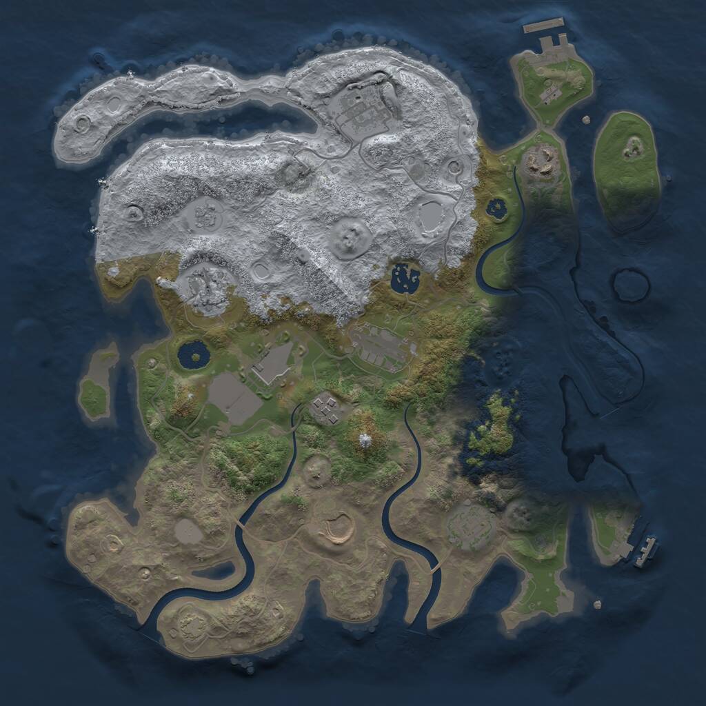 Rust Map: Procedural Map, Size: 3500, Seed: 1859382214, 15 Monuments