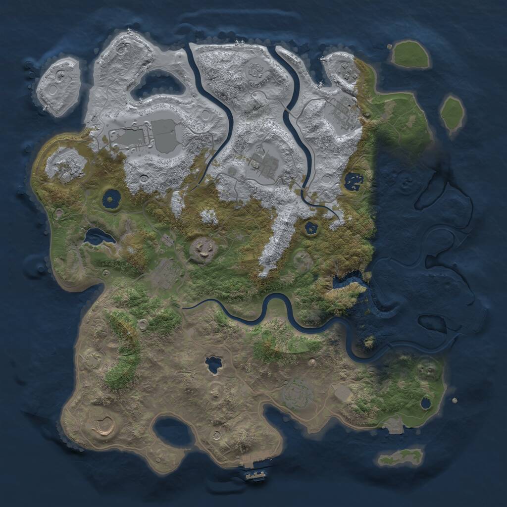 Rust Map: Procedural Map, Size: 4000, Seed: 1317981282, 16 Monuments