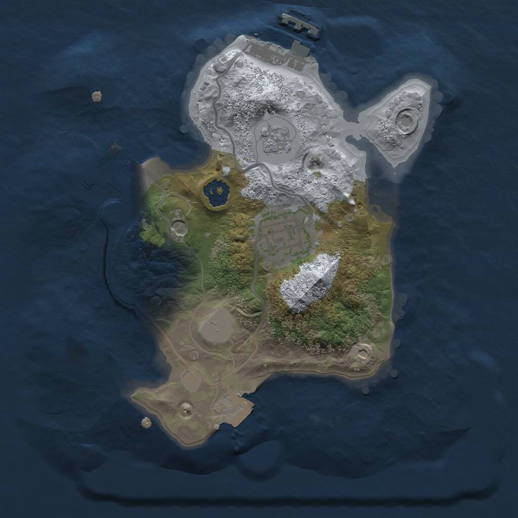 Rust Map: Procedural Map, Size: 2000, Seed: 1036270377, 6 Monuments