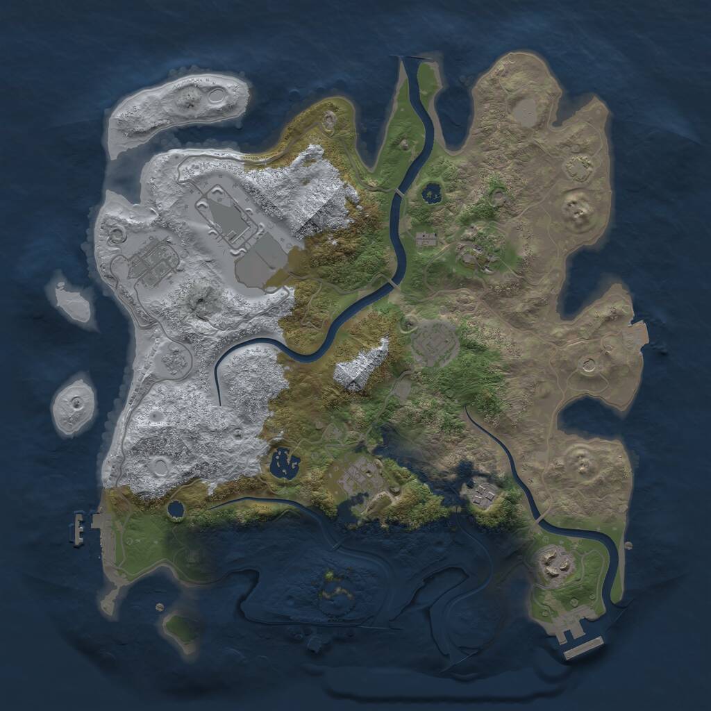 Rust Map: Procedural Map, Size: 3500, Seed: 862165306, 14 Monuments