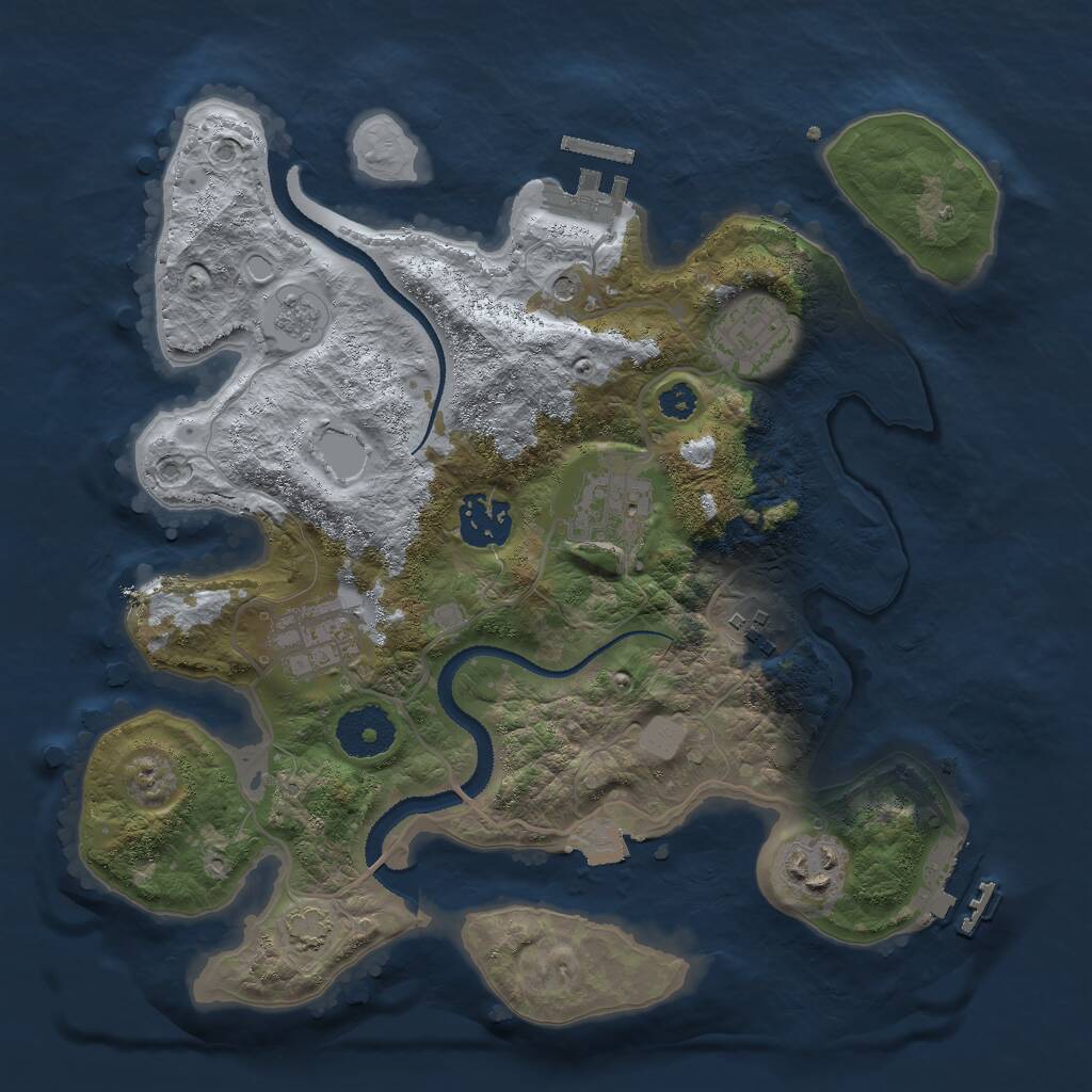 Rust Map: Procedural Map, Size: 3000, Seed: 622103437, 12 Monuments