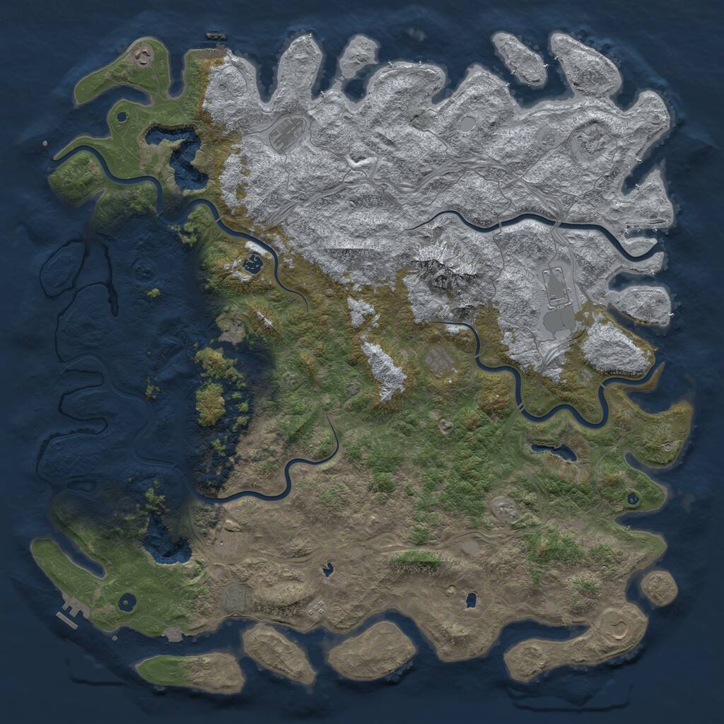 Rust Map: Procedural Map, Size: 6000, Seed: 726991002, 17 Monuments