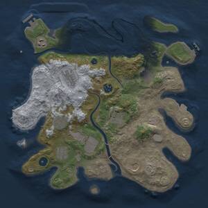 Thumbnail Rust Map: Procedural Map, Size: 3500, Seed: 1249531764, 16 Monuments