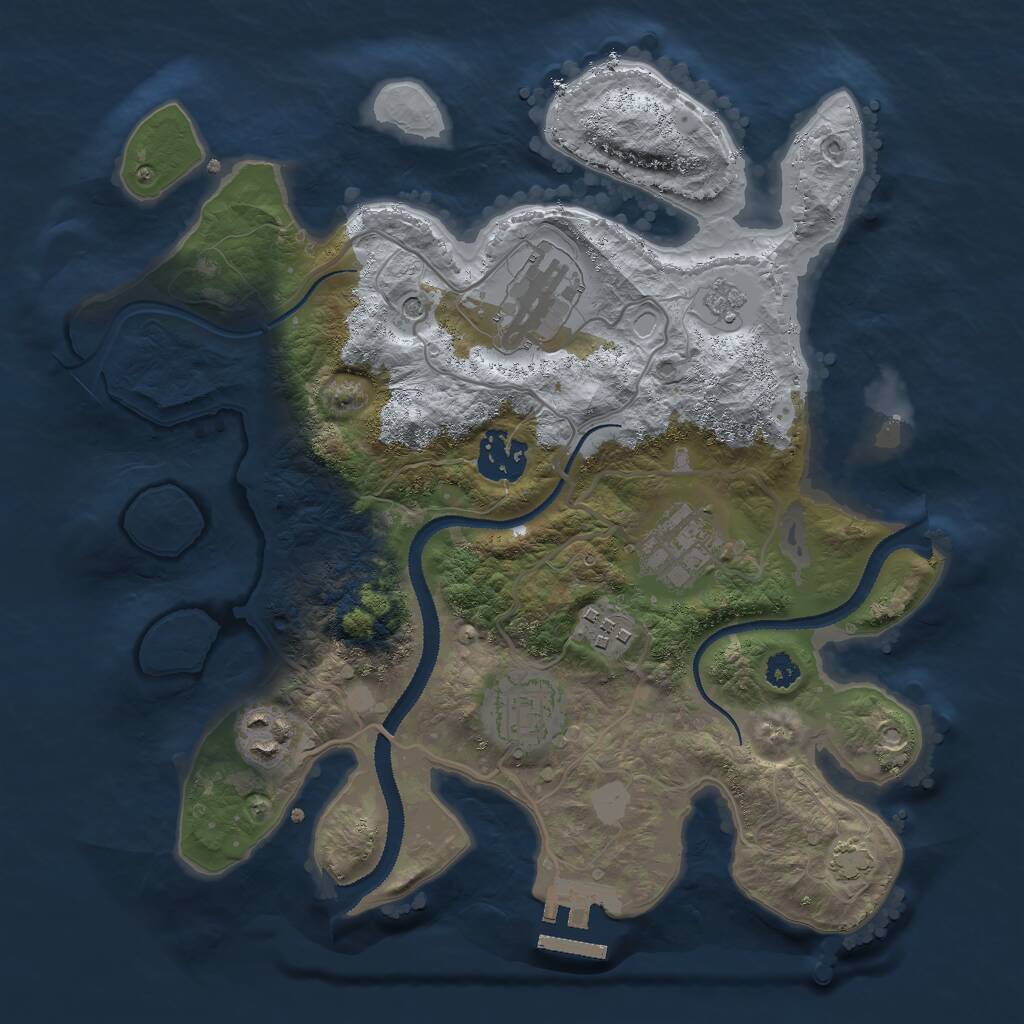 Rust Map: Procedural Map, Size: 3000, Seed: 29795, 11 Monuments