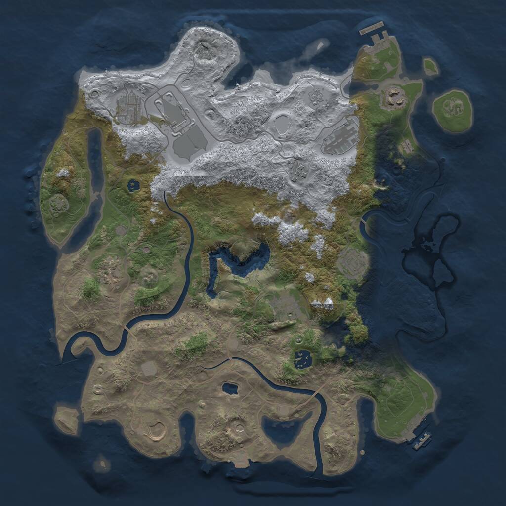 Rust Map: Procedural Map, Size: 4000, Seed: 591556388, 16 Monuments