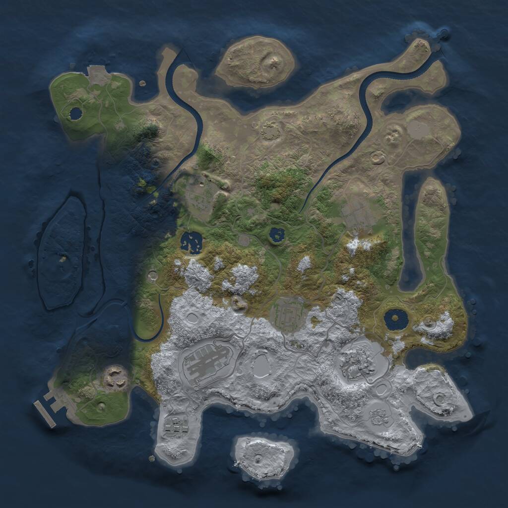 Rust Map: Procedural Map, Size: 3300, Seed: 480513648, 13 Monuments