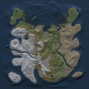 Thumbnail Rust Map: Procedural Map, Size: 3500, Seed: 672035695, 13 Monuments