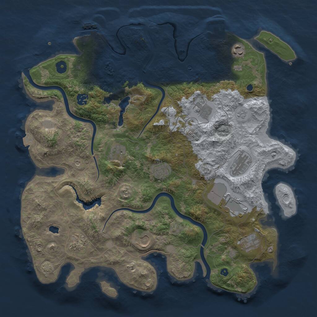 Rust Map: Procedural Map, Size: 4000, Seed: 1611966463, 17 Monuments