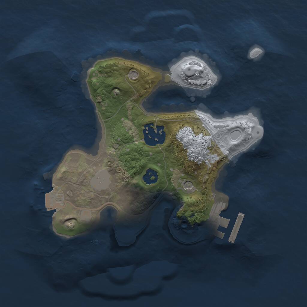 Rust Map: Procedural Map, Size: 2000, Seed: 421214, 4 Monuments